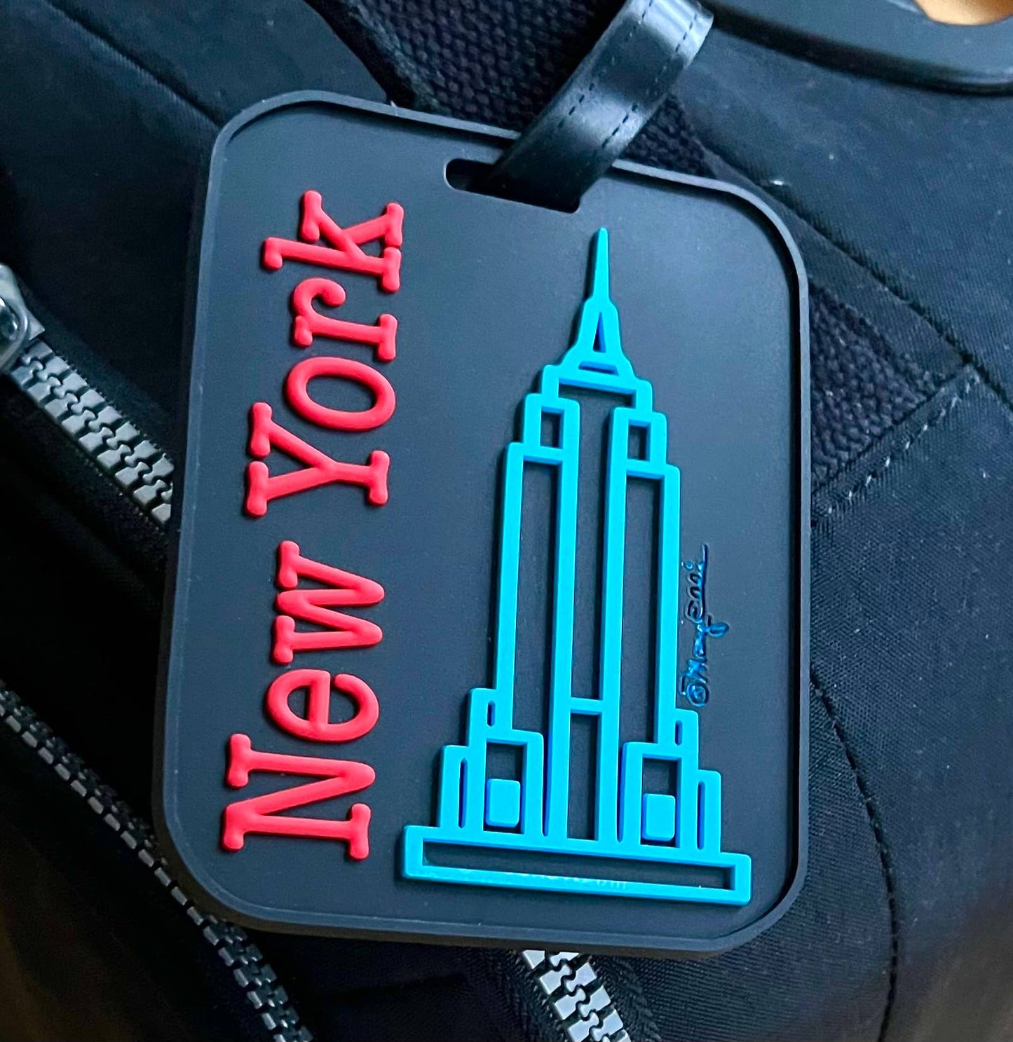 Mary Ellis - New York Souvenir Empire State Building Black Luggage Tag