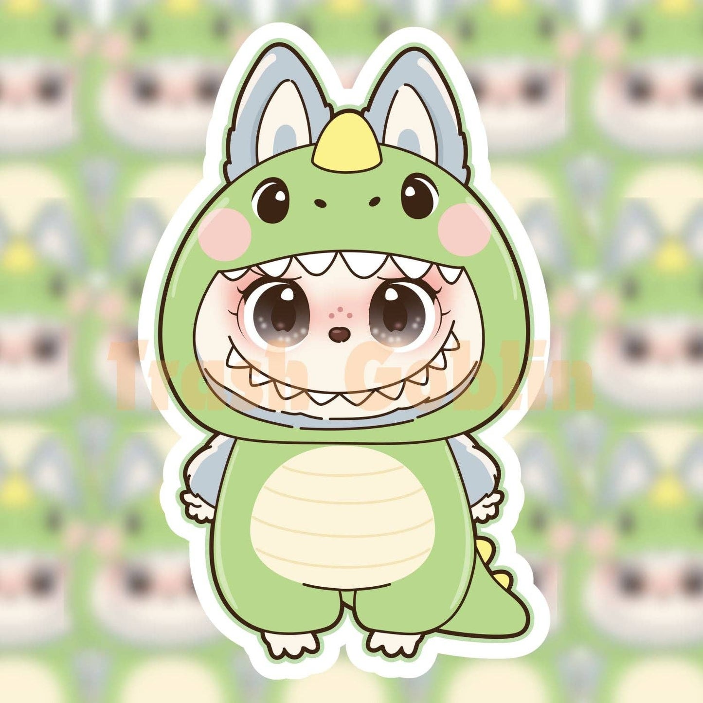 Trash Goblin - Dinosaur Labubu Vinyl Sticker