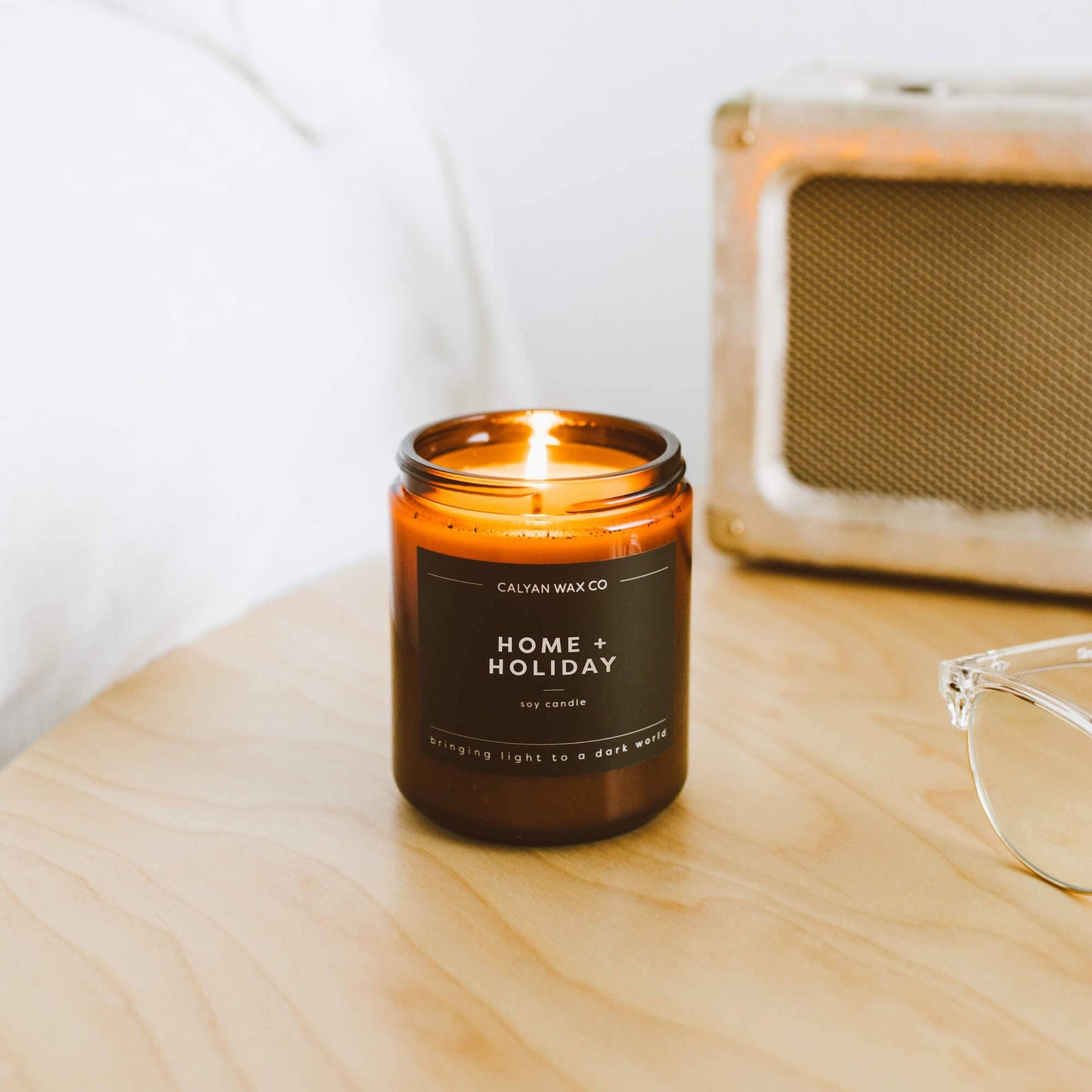Home + Holiday - Amber Jar Soy Candle