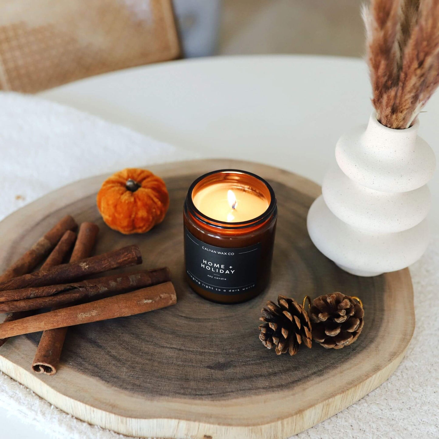 Home + Holiday - Amber Jar Soy Candle