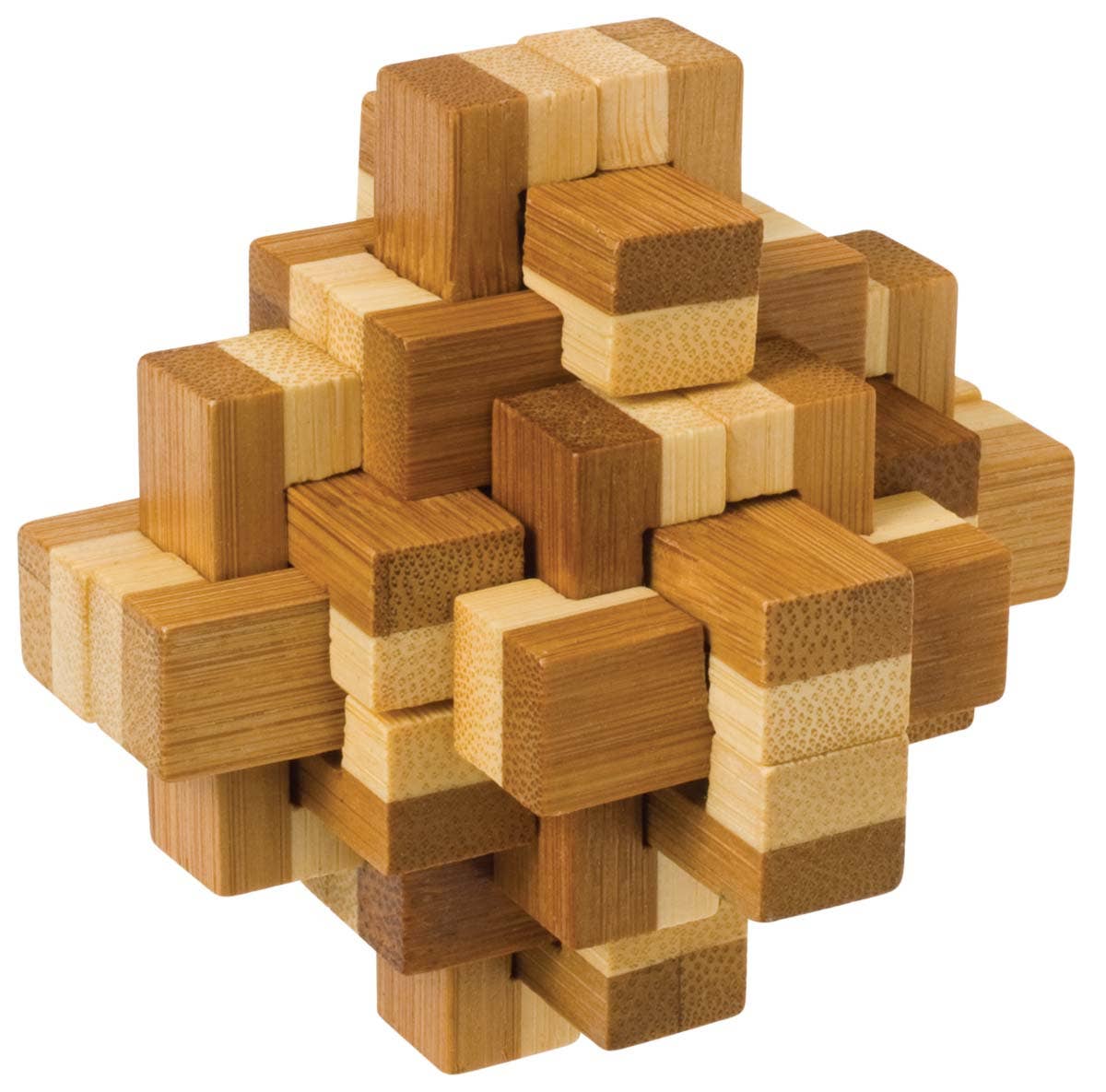 Toysmith - Bamboozlers, 3D Bamboo Puzzles, 3", Assorted