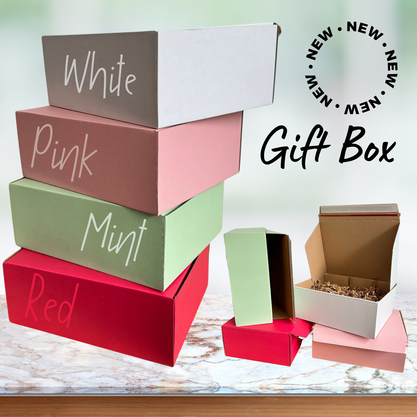 Hive Supply - Gift Box with Crinkle Paper - Red