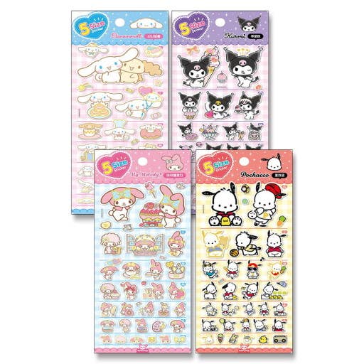 Sanrio Characters 5 Sizes Jelly Coating Stickers