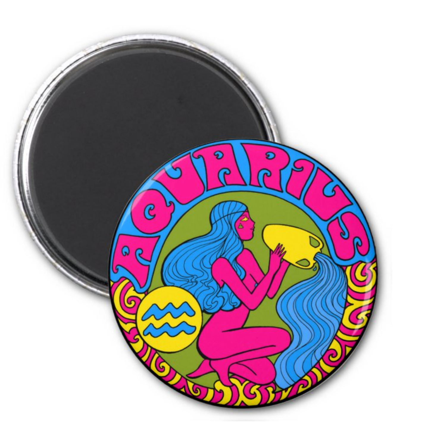Astral Weekend - Aquarius Zodiac Metal Magnet