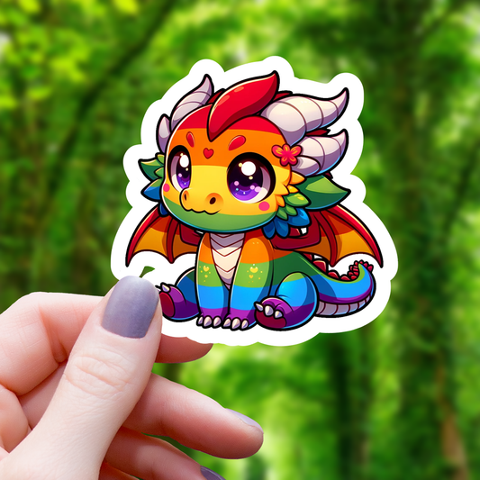 Mimic Gaming Co - Chibi Pride Dragon Sticker - 3"