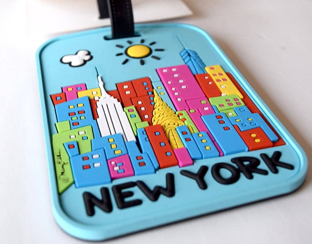 Mary Ellis - New York 3-D Luggage Tag | Daytime New York City Skyline