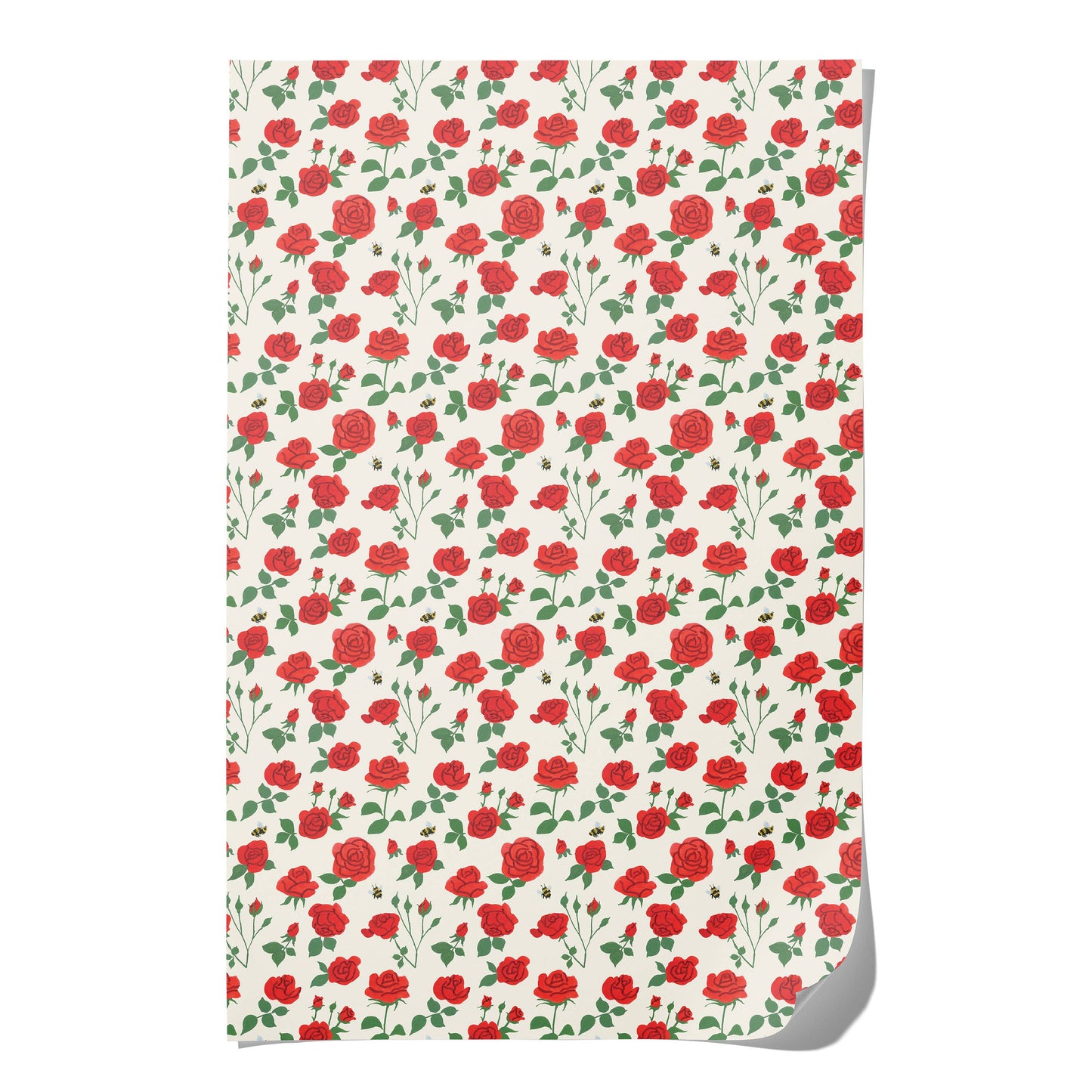 Red Cap Cards - Blooming Roses wrapping paper