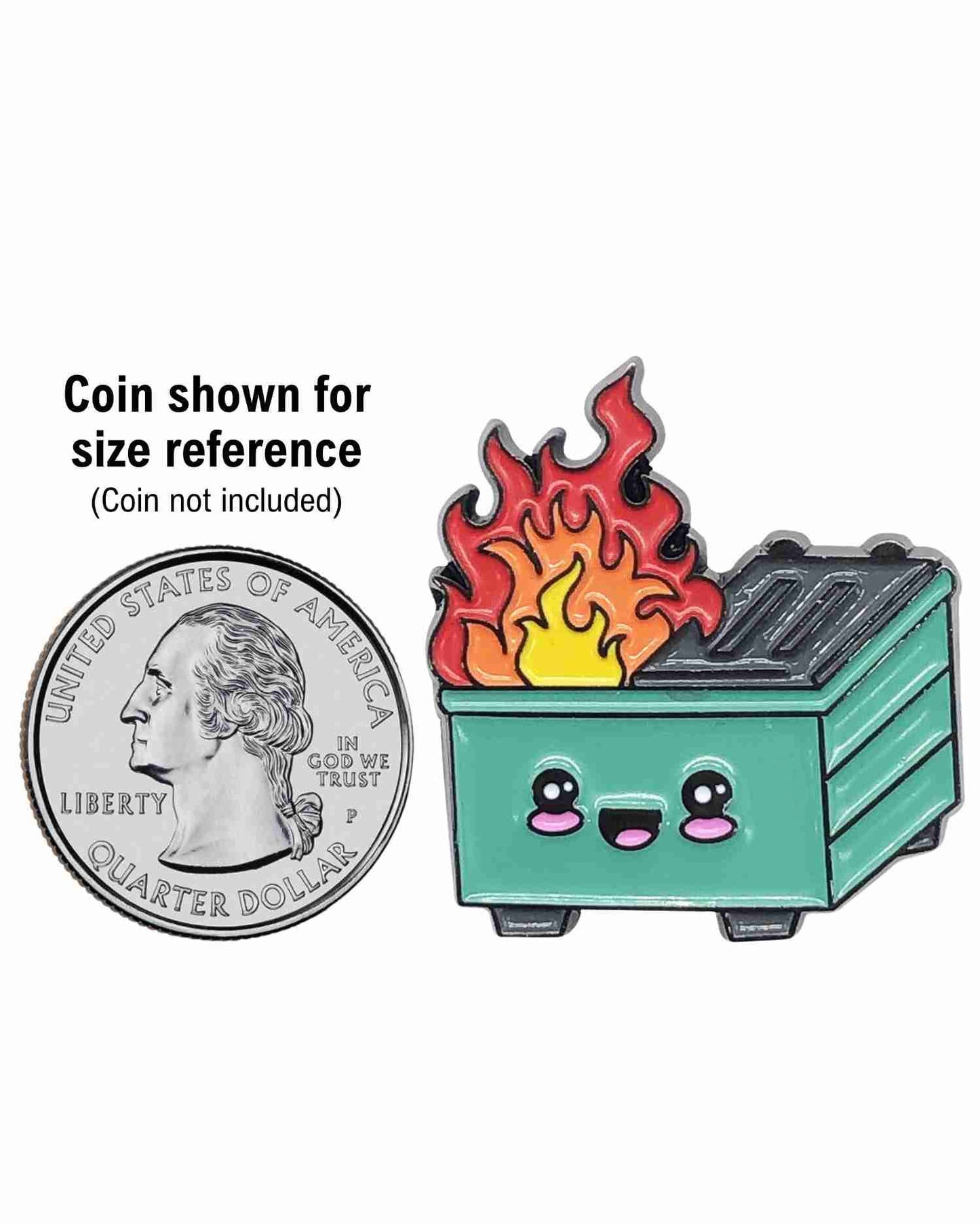 Dumpster Fire Enamel Pin with Metal Frame