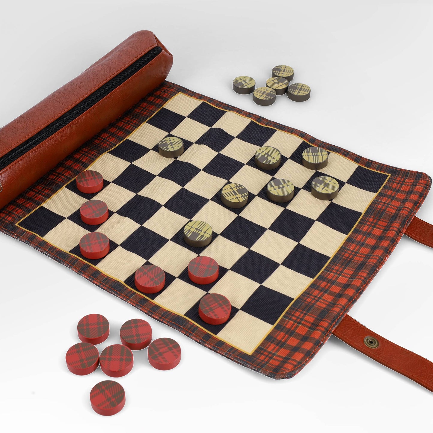 Chronicle Books - Pendleton Red Black Check Pattern Chess & Checkers