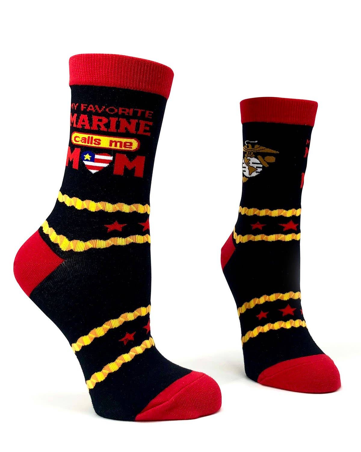 Fabdaz - My Favorite Marine Calls Me Mom Women's Crew Socks