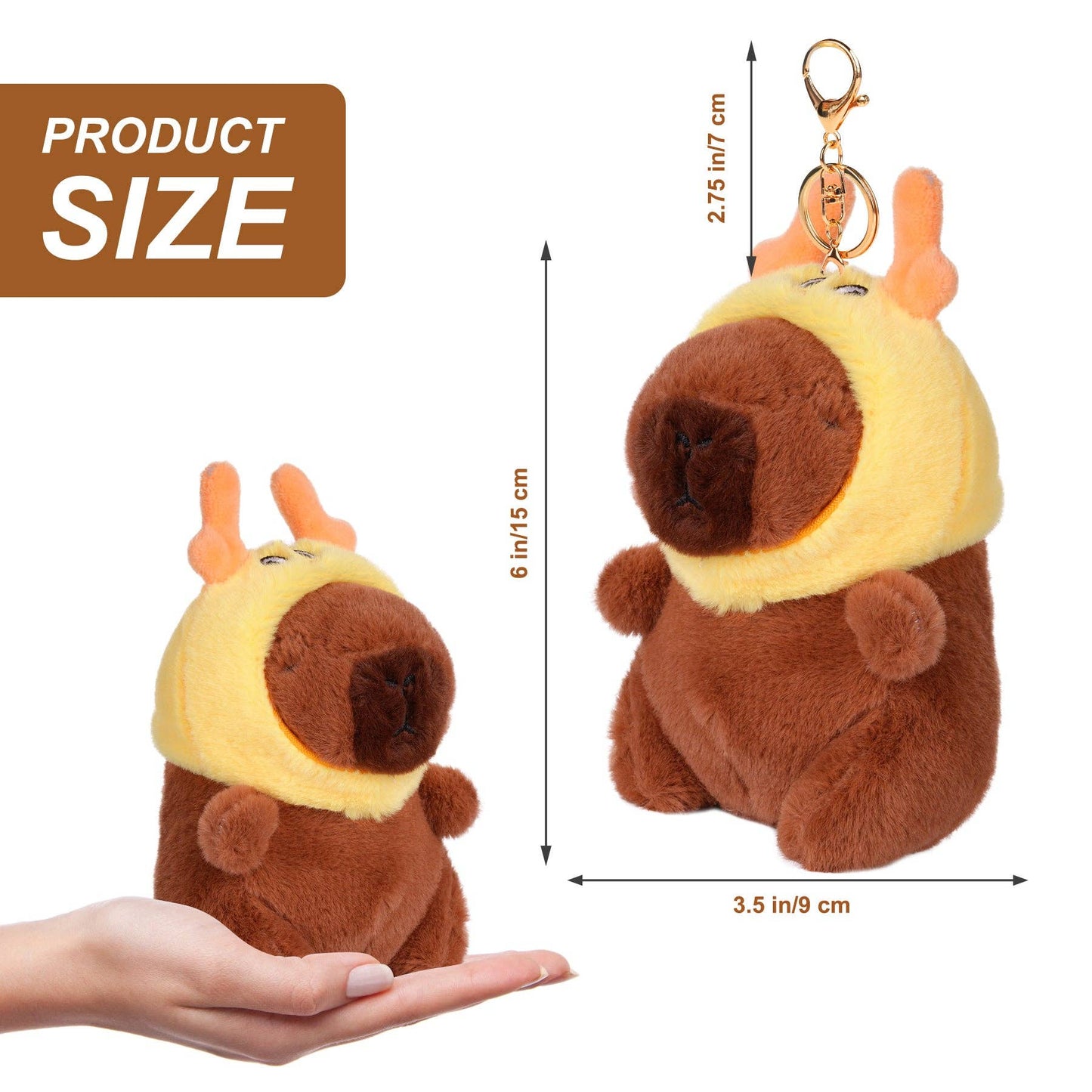 CapyFun - Capybara Dragon Hat Plush Keychain