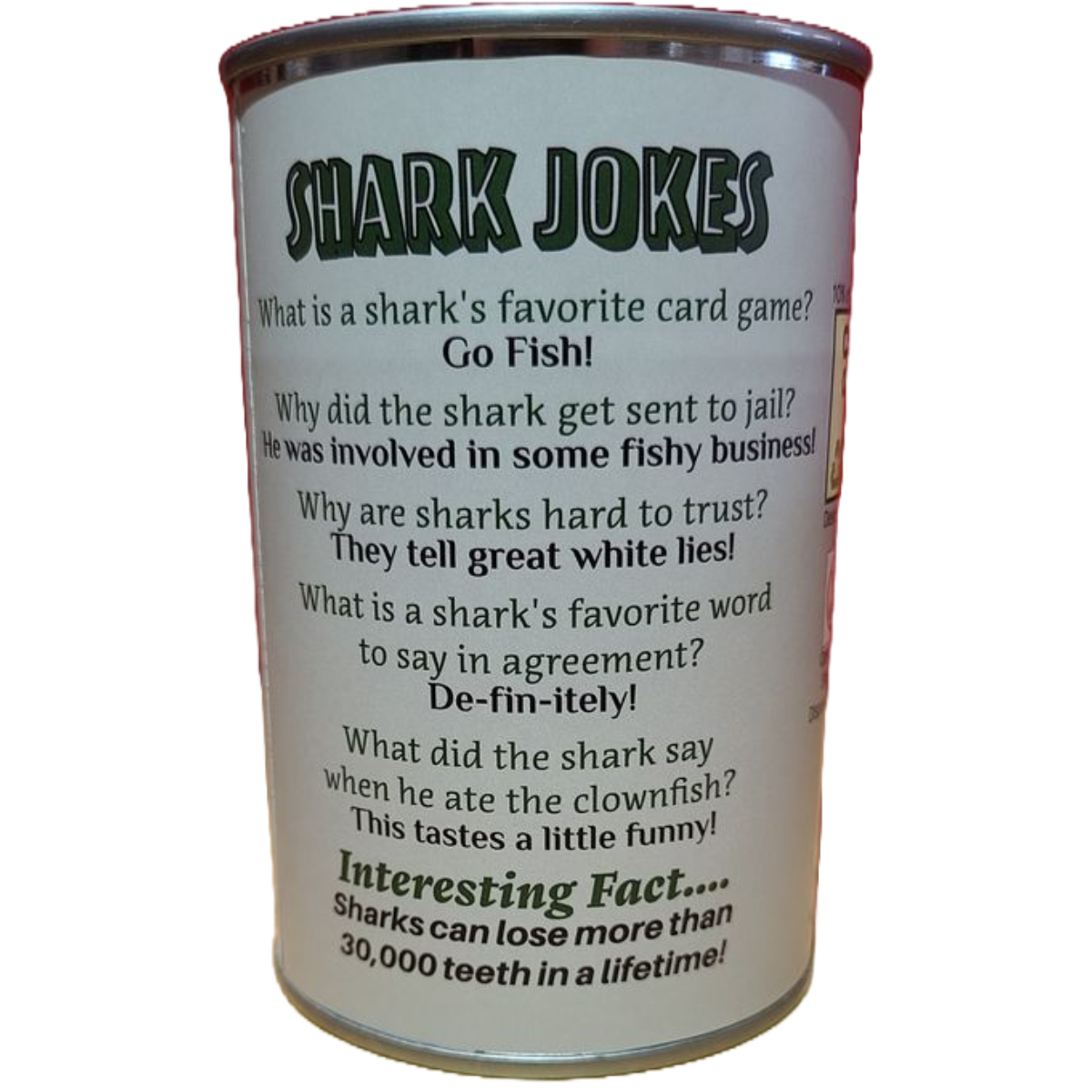 Canned Shark | Stuffed Animal Plush w/Jokes | Unique Gift