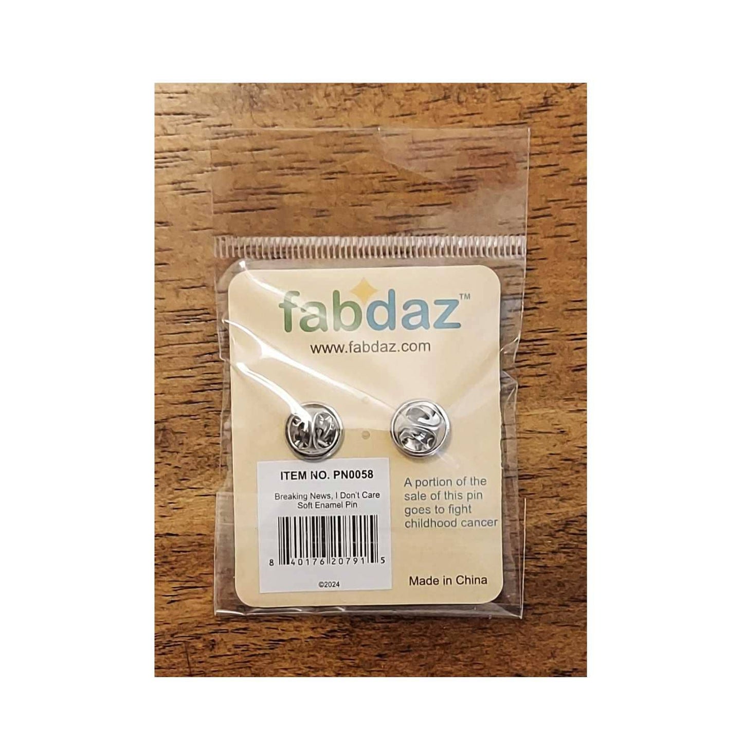 Fabdaz - Breaking News, I Don't Soft Enamel Pin with Metal Frame