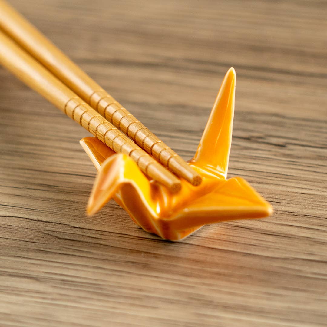 Urban Tokyo - Origami Crane Porcelain Chopsticks Rest 2"L Orange (12/288)