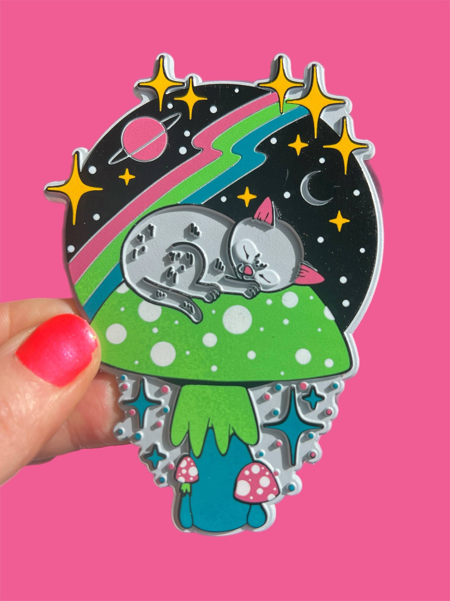 Astral Weekend - Space Kitty Space Cat Rubber Magnet