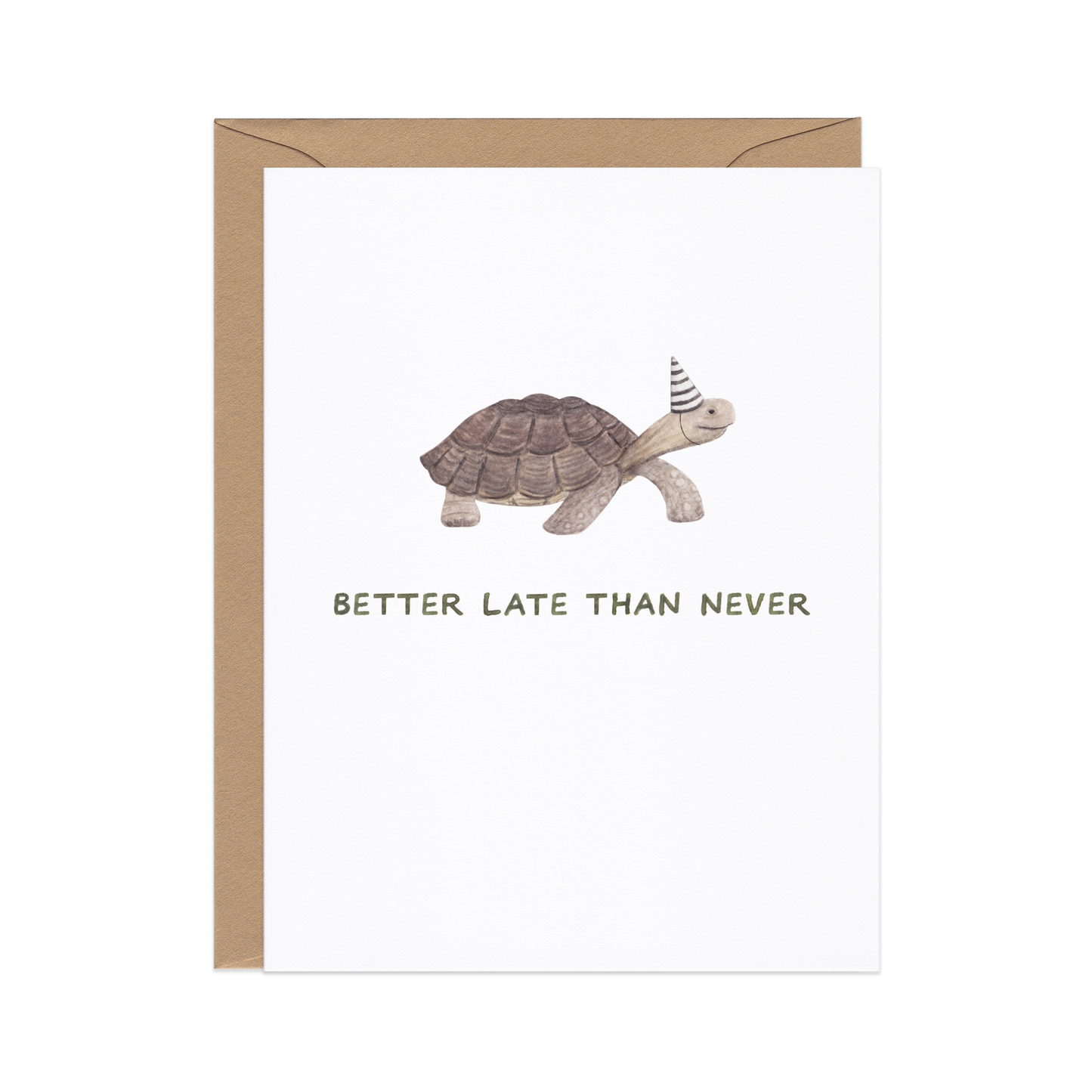 Better Late Than Never — Funny Tortoise Belated Birthday Card