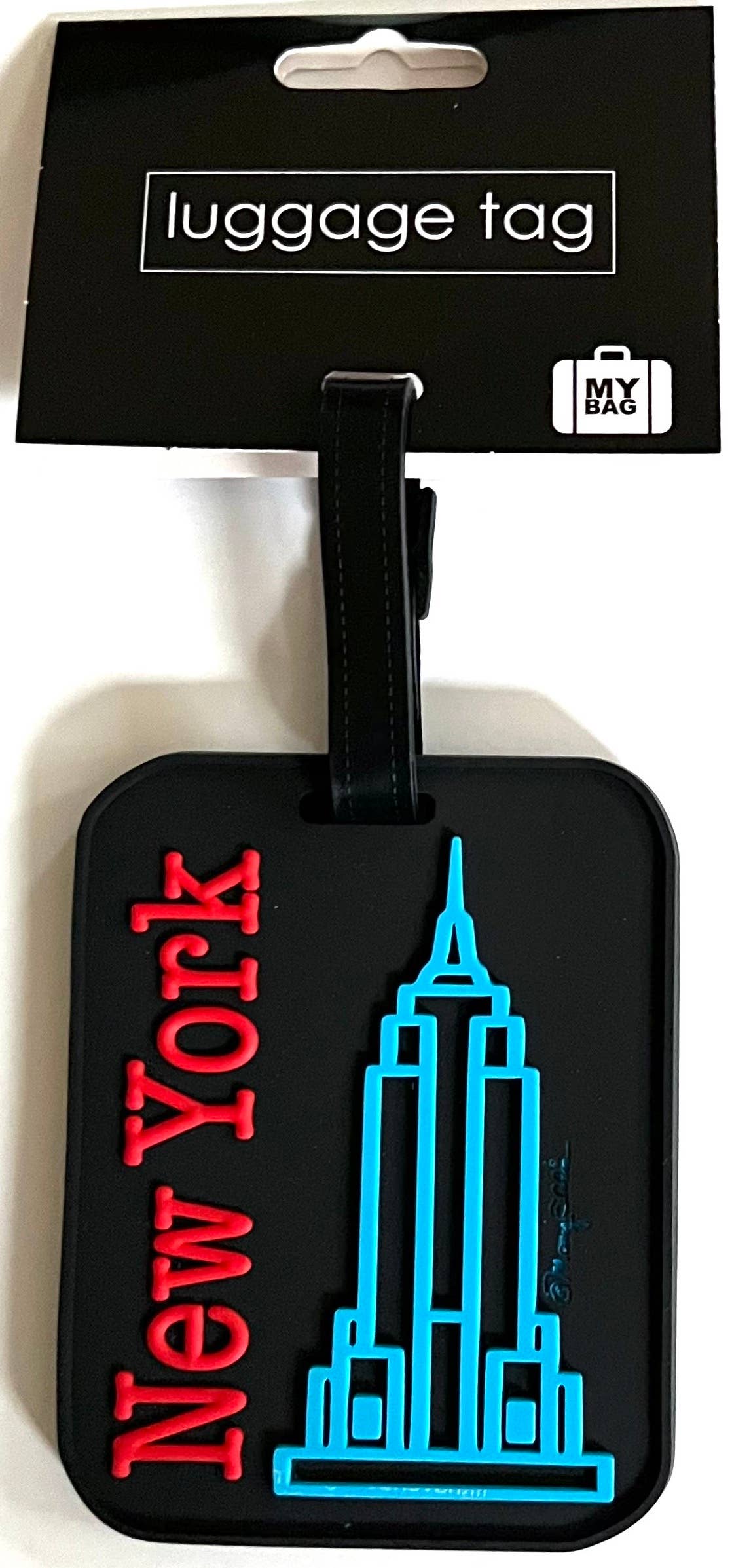 Mary Ellis - New York Souvenir Empire State Building Black Luggage Tag