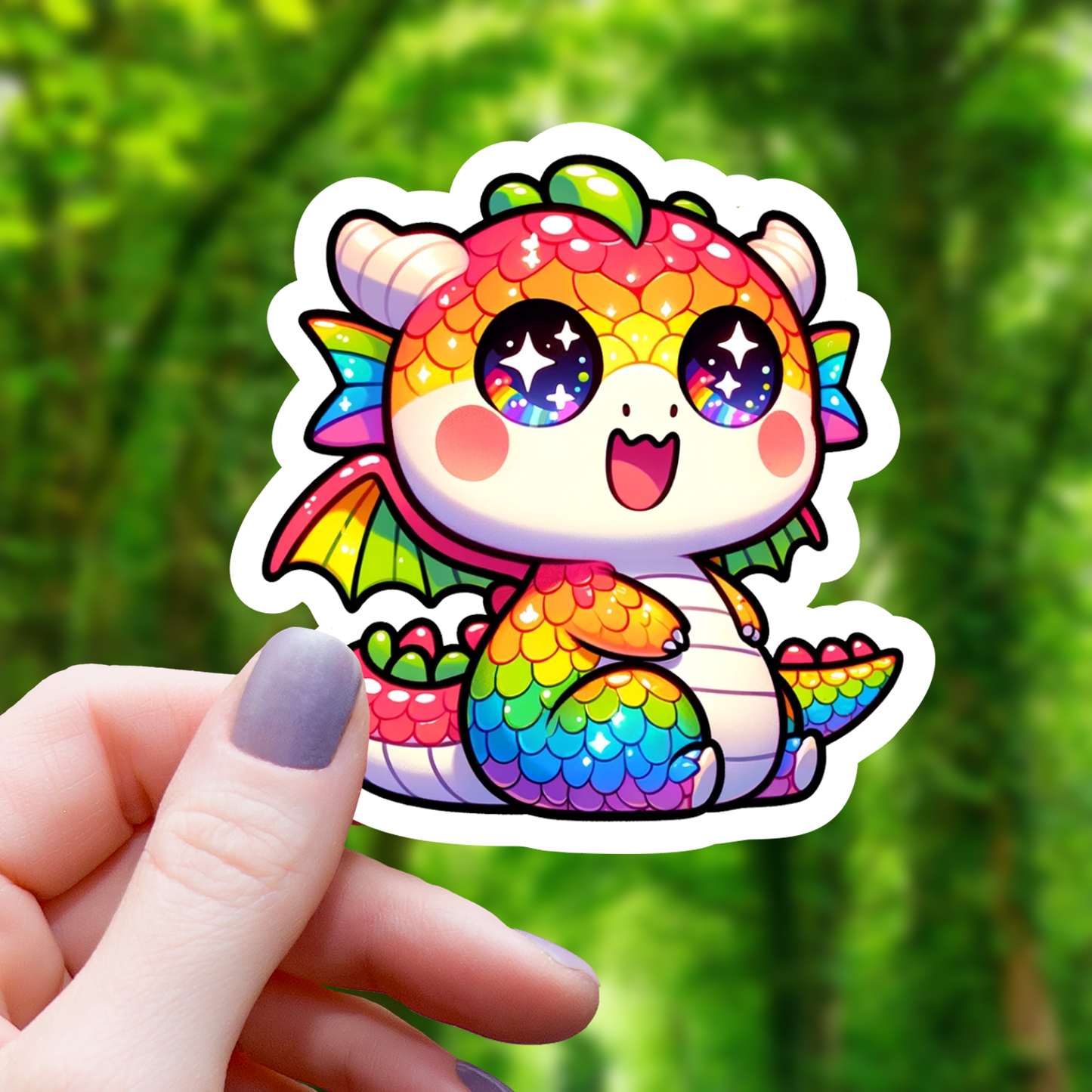Mimic Gaming Co - Glitter Pride Dragon Sticker - 3"