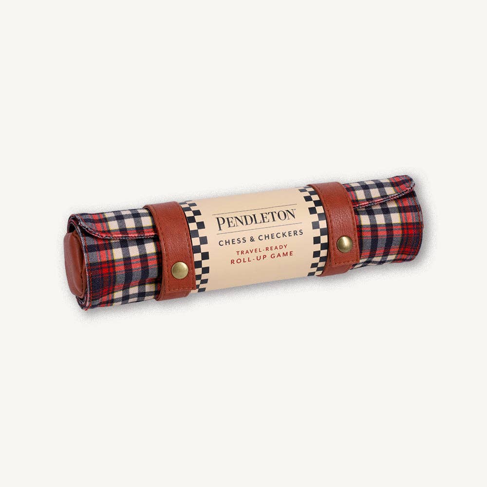 Chronicle Books - Pendleton Red Black Check Pattern Chess & Checkers