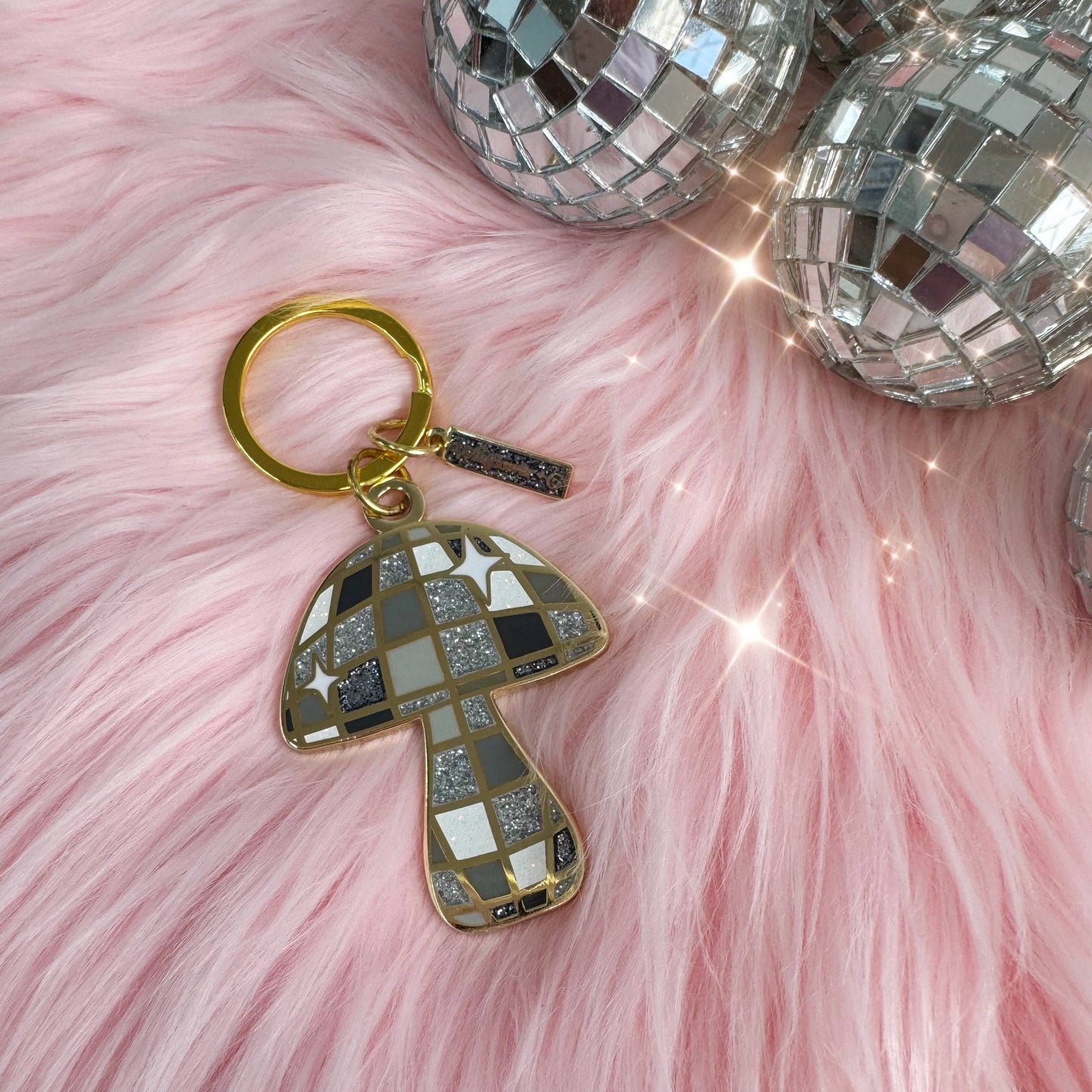 Wildflower + Co. - Disco Mushroom Enamel Keychain