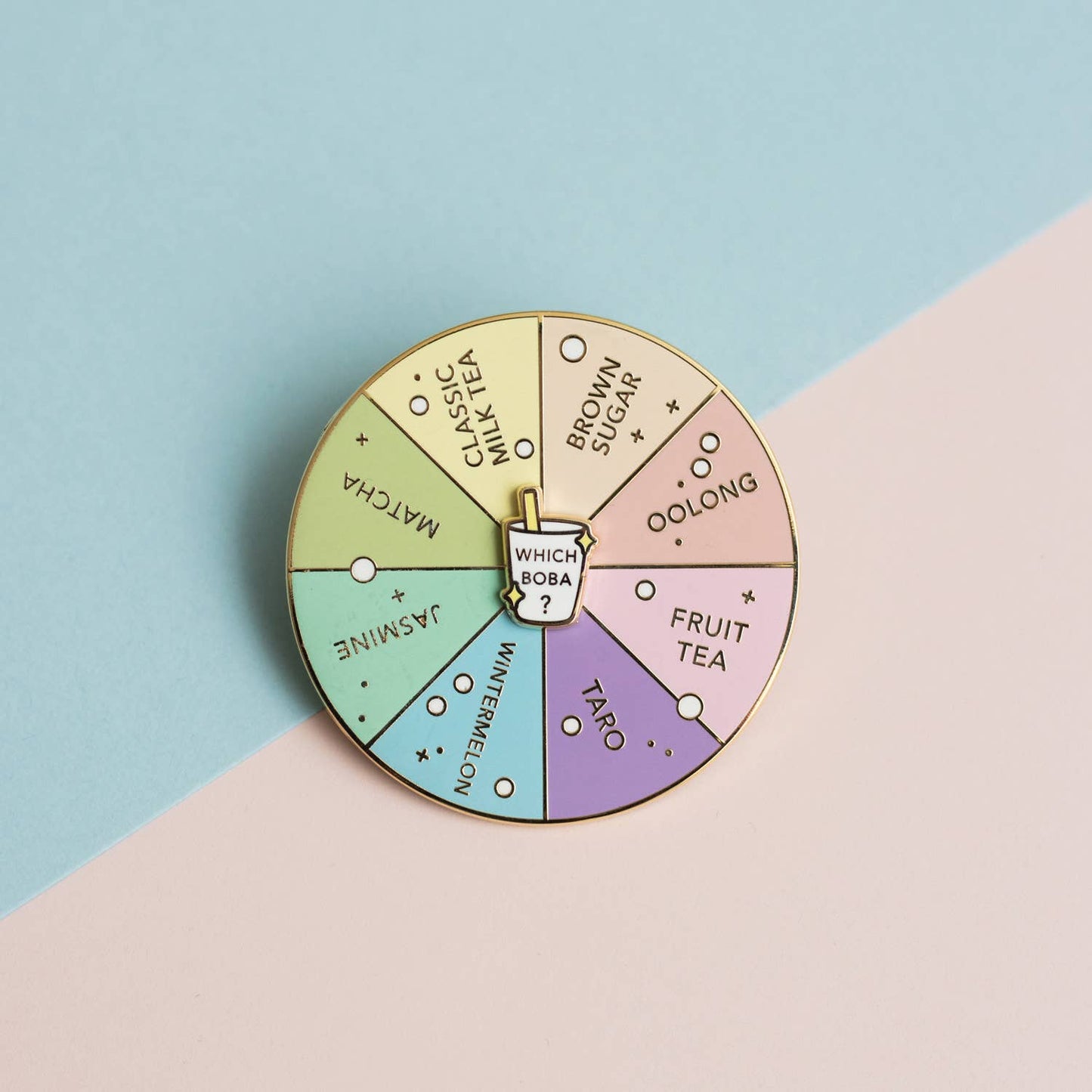 Occasionalish - Which Boba Spinning Enamel Pin, Interactive Pin