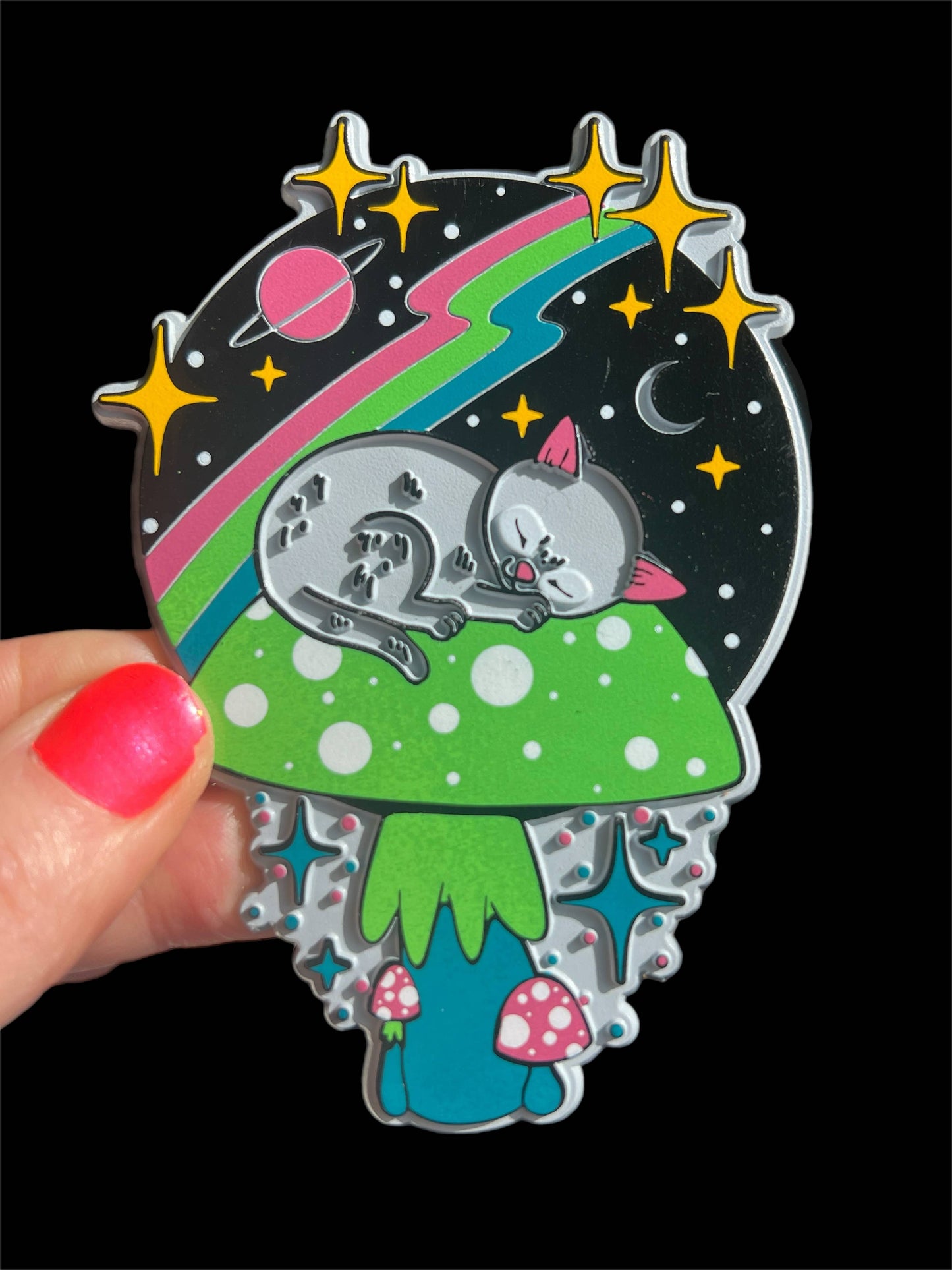 Astral Weekend - Space Kitty Space Cat Rubber Magnet