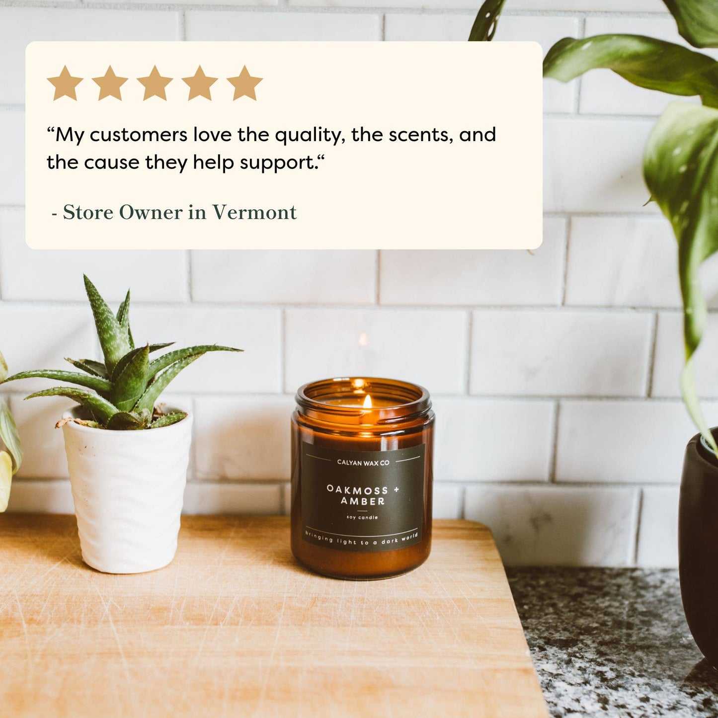 Mahogany + Cashmere - Amber Jar Soy Candle