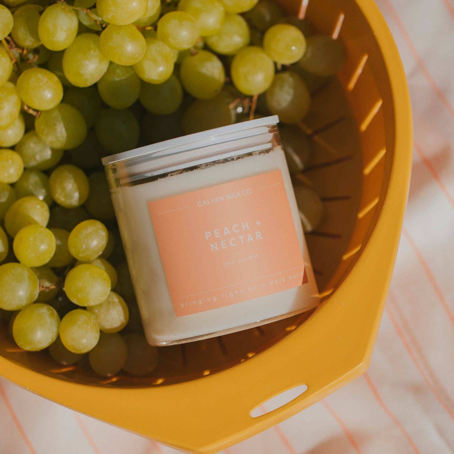 Calyan Wax Co. - Peach + Nectar - Clear Glass Tumbler Soy Candle