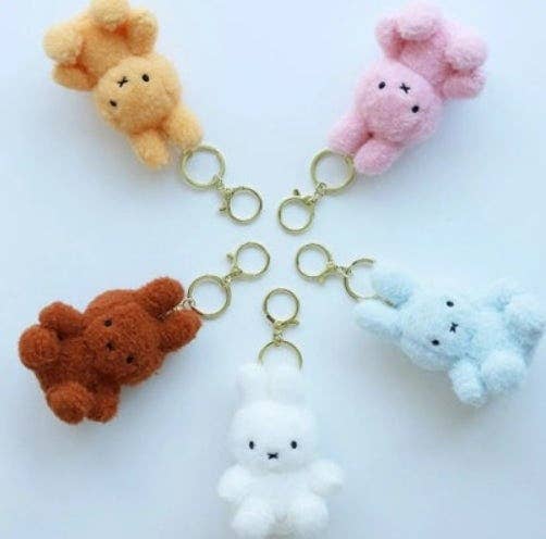 K_Wonderland - Miffy Creamy Plush Bag Charm, Key chain holder - 8cm