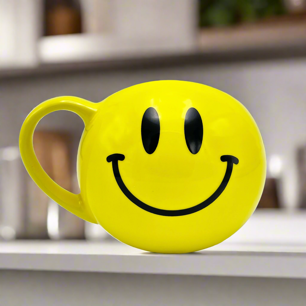 Giant Smiley Face Novelty Round Coffee Mug