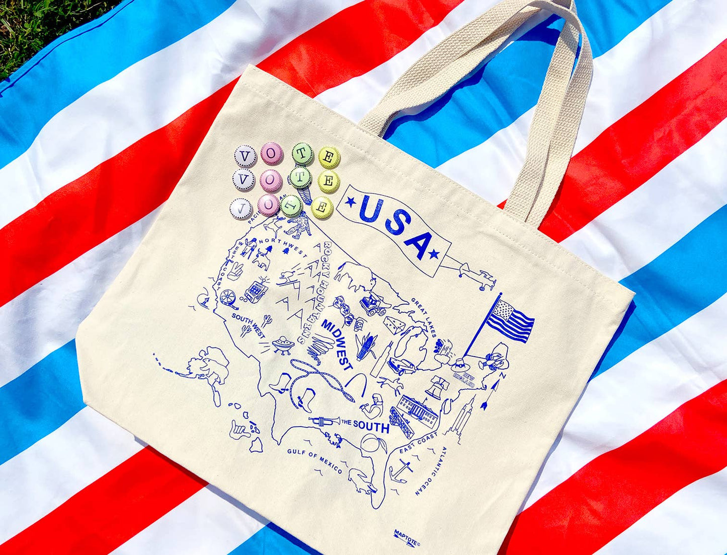 Maptote - USA Beach Tote
