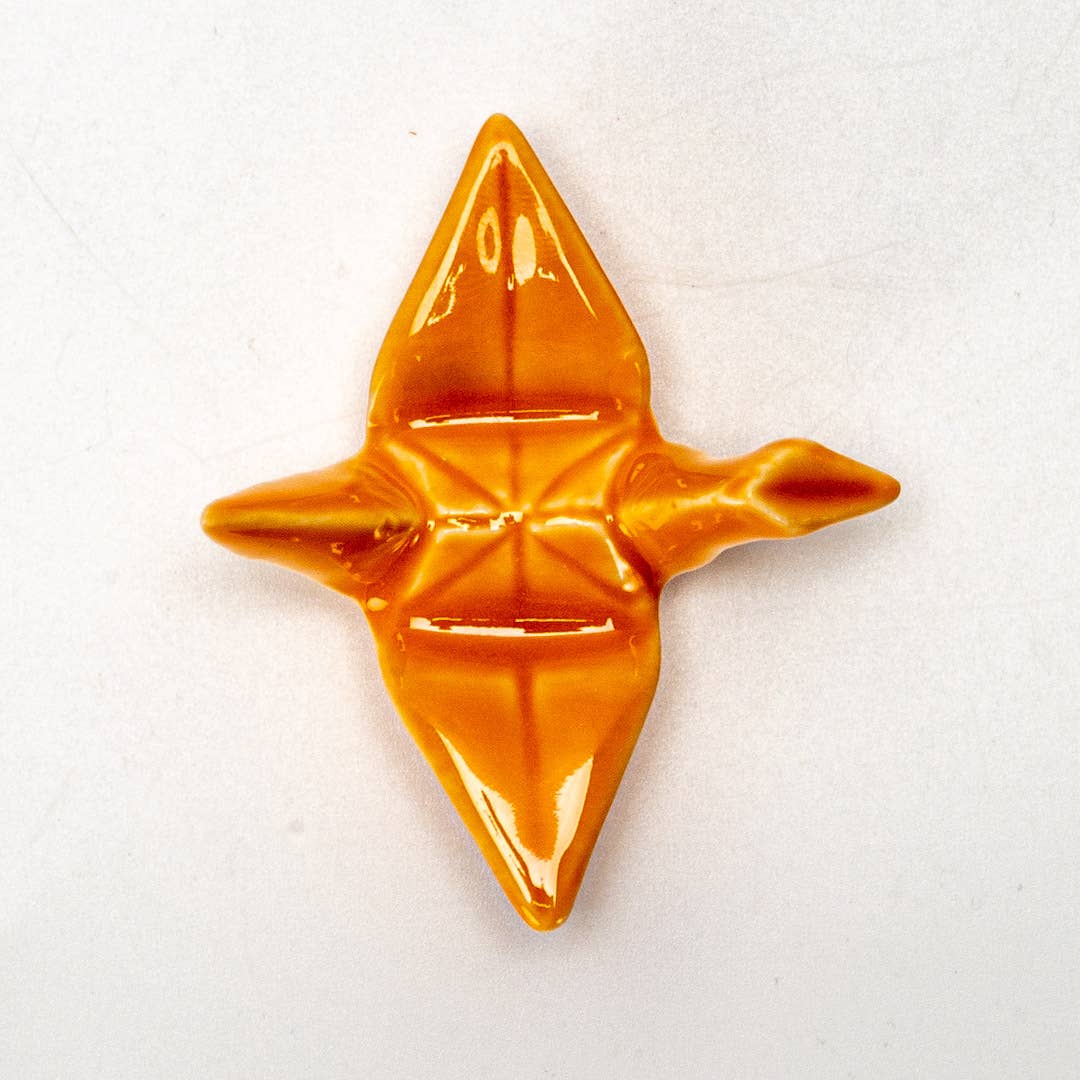 Urban Tokyo - Origami Crane Porcelain Chopsticks Rest 2"L Orange (12/288)