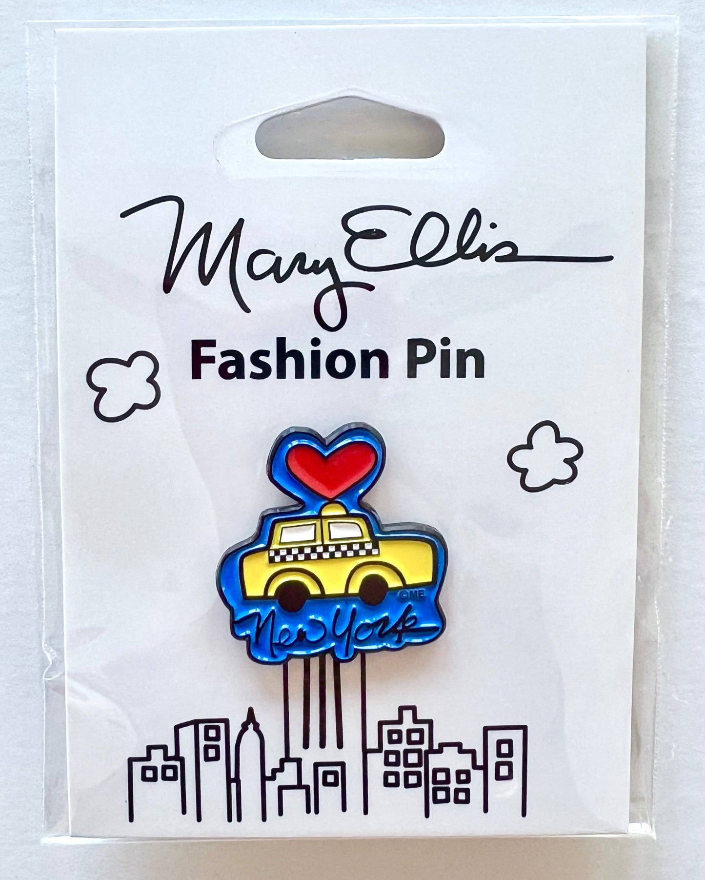 Mary Ellis - New York Taxi Heart Lapel Pin