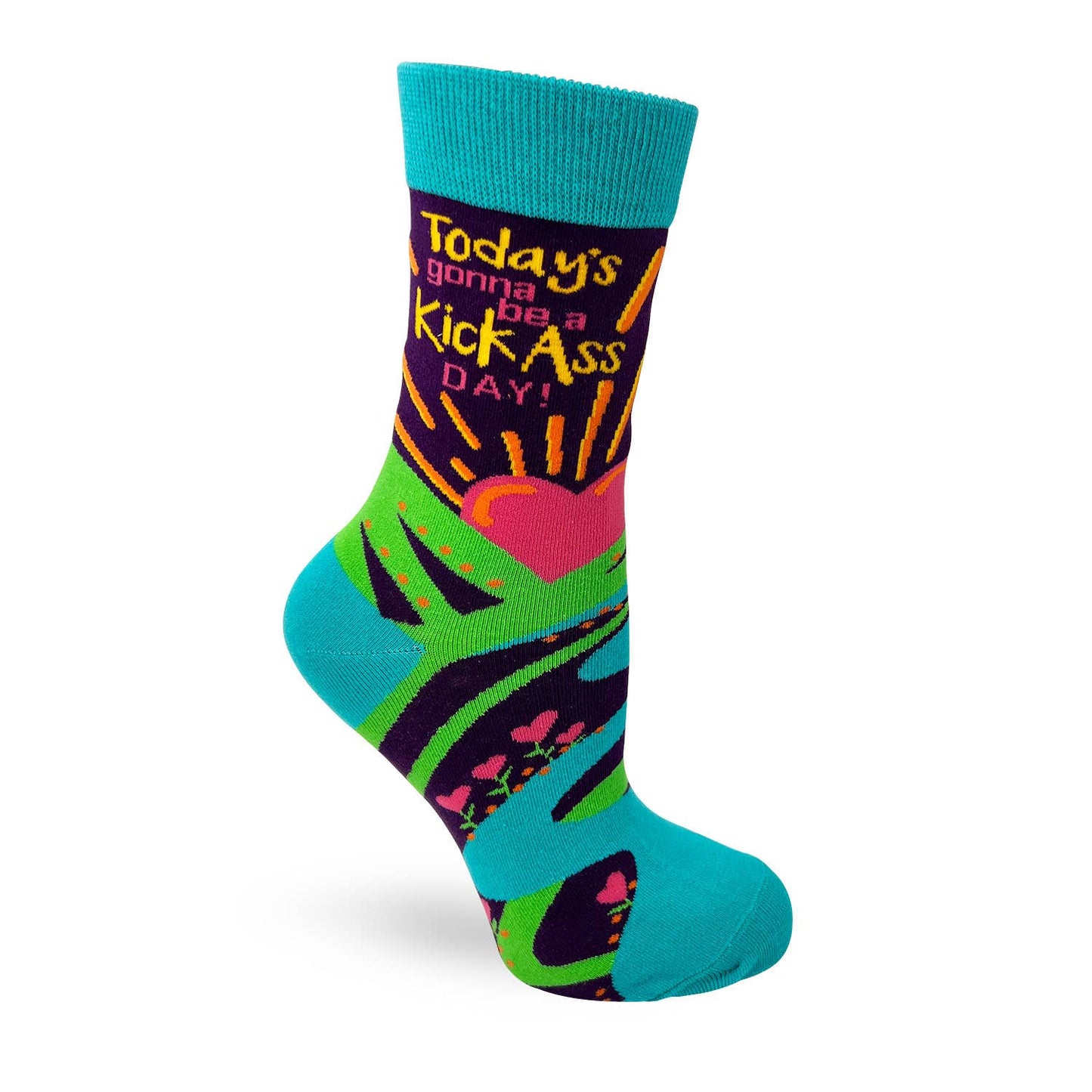 Fabdaz - Today's Gonna Be a Kick Ass Day! Women's Crew Socks