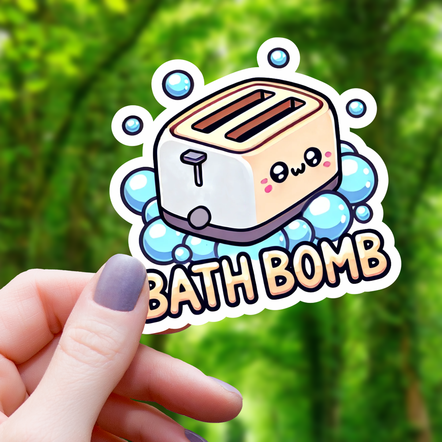 Bath Bomb Toaster Funny Sticker - 3"
