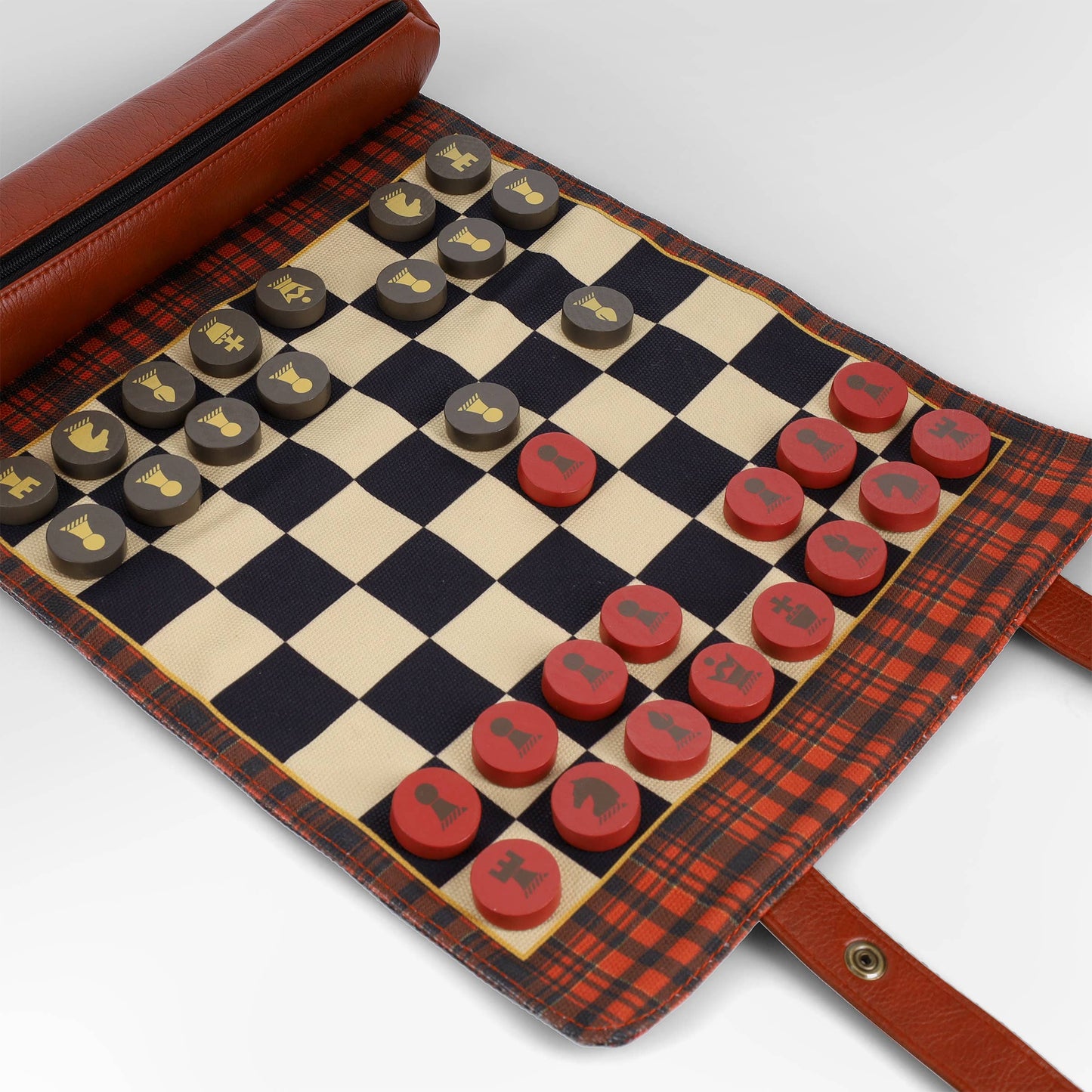 Chronicle Books - Pendleton Red Black Check Pattern Chess & Checkers