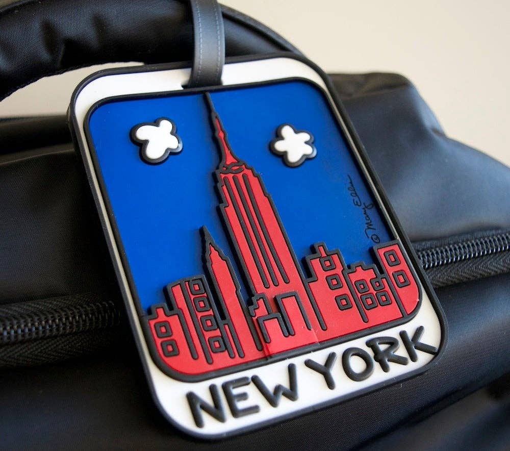 Mary Ellis - New York 3-D Red Skyline Luggage Tag | New York Souvenir Tag