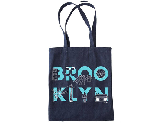 Maptote - Brooklyn Font Denim Tote