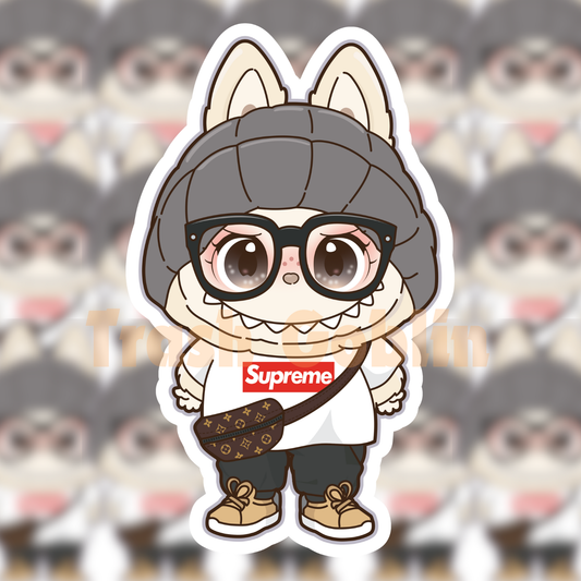 Trash Goblin - Luxury Outfit Labubu Vinyl Sticker