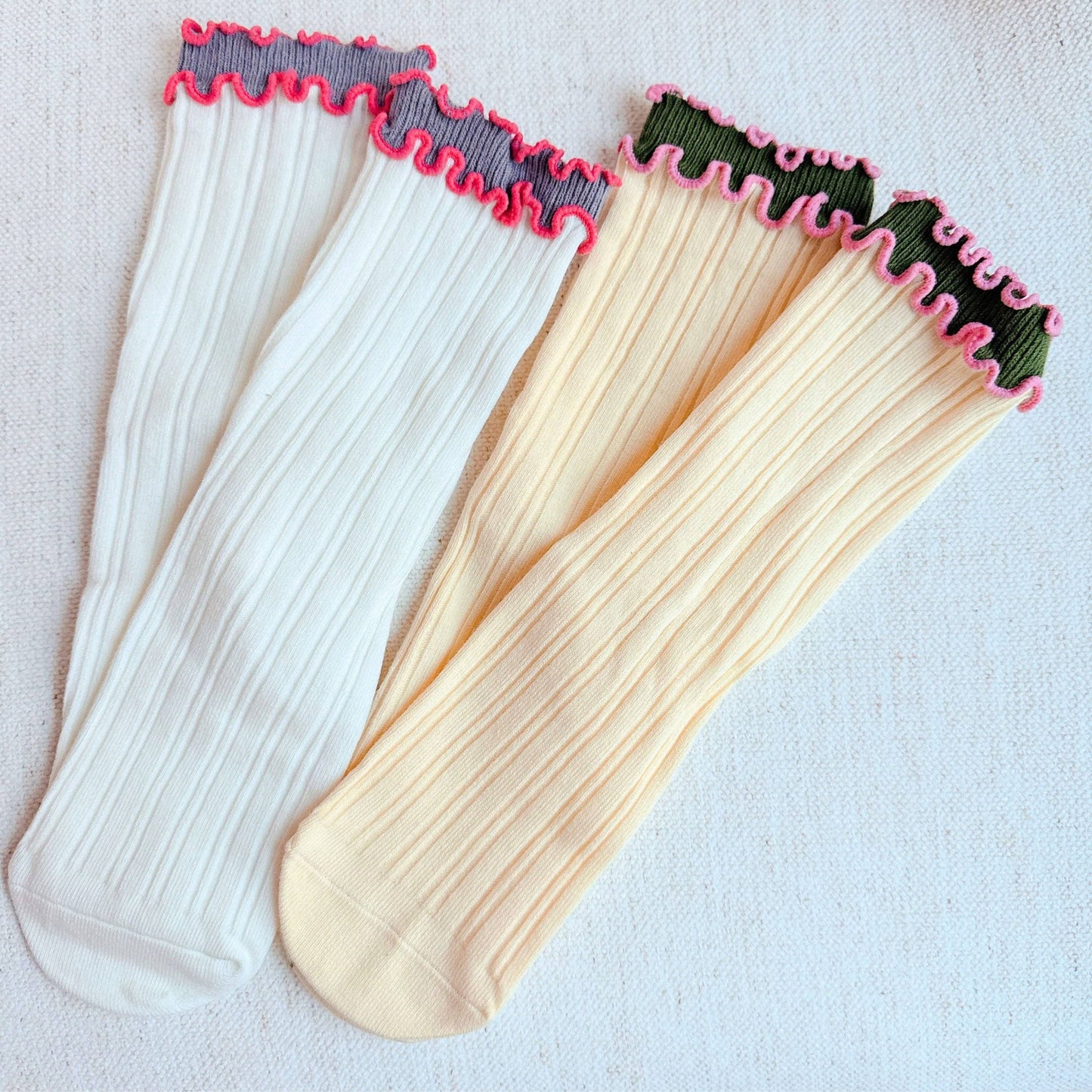 Ellison+Young - Rippled Ruffle Socks Set Of 2