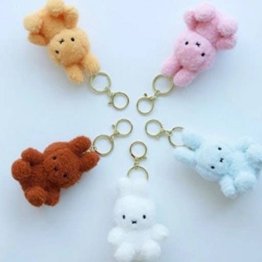 K_Wonderland - Miffy Creamy Plush Bag Charm, Key chain holder - 8cm