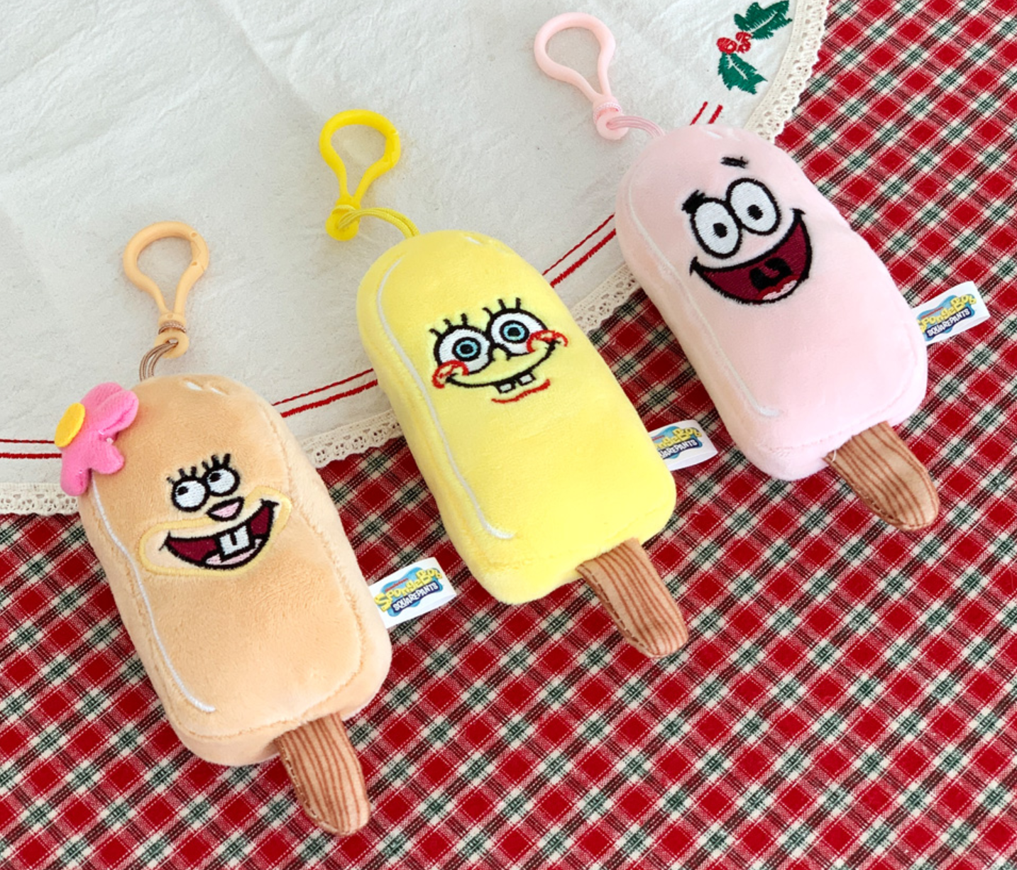 K_Wonderland - Sponge Bob Square pants Ice cream Key Chain Bag zipper Charm