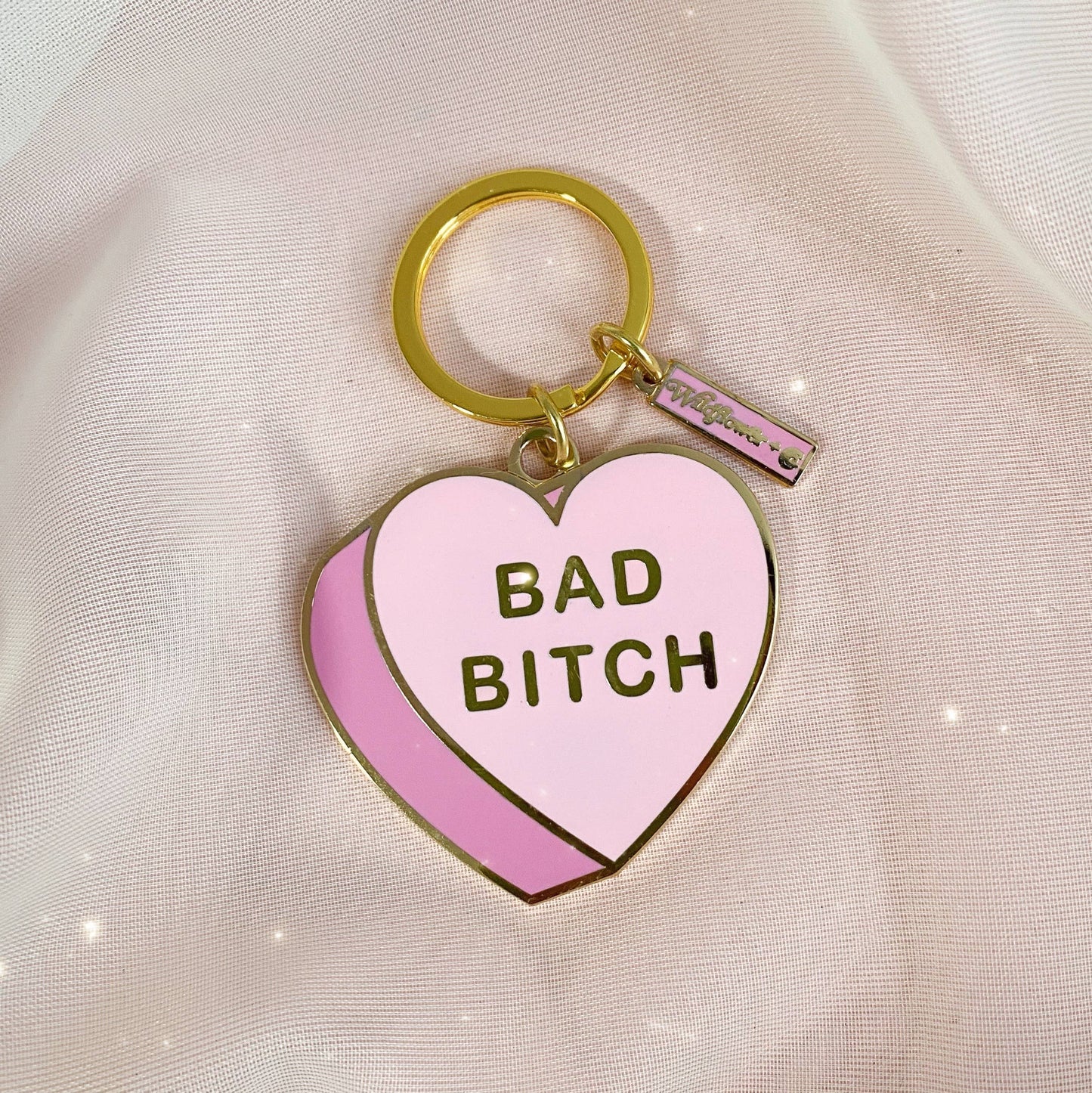 Wildflower + Co. - Bad Bitch Heart Candy Enamel Keychain