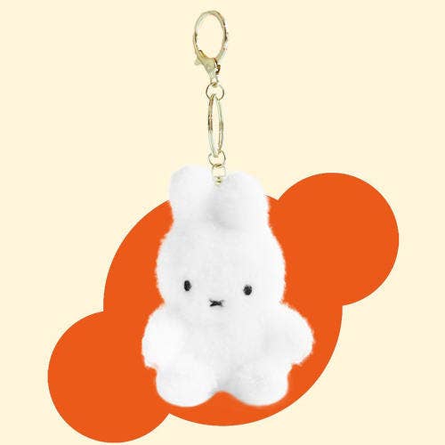 K_Wonderland - Miffy Creamy Plush Bag Charm, Key chain holder - 8cm
