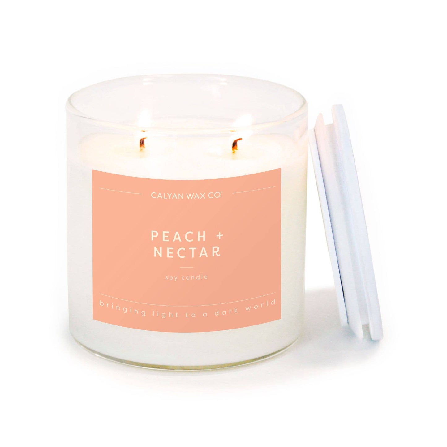 Calyan Wax Co. - Peach + Nectar - Clear Glass Tumbler Soy Candle