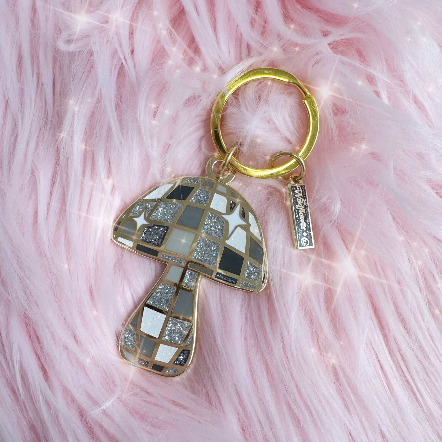 Wildflower + Co. - Disco Mushroom Enamel Keychain