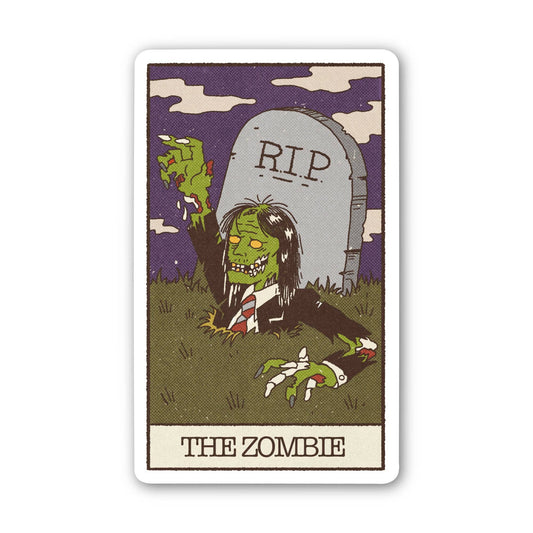 The Zombie Tarot Card Halloween Sticker