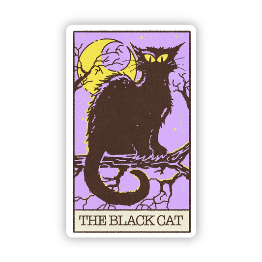 The Black Cat Tarot Card Halloween Sticker