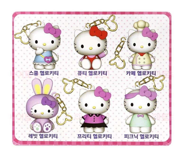 K-Wonderland - Sanrio Happy Hello Kitty Figure Key Ring Random Capsule BOX
