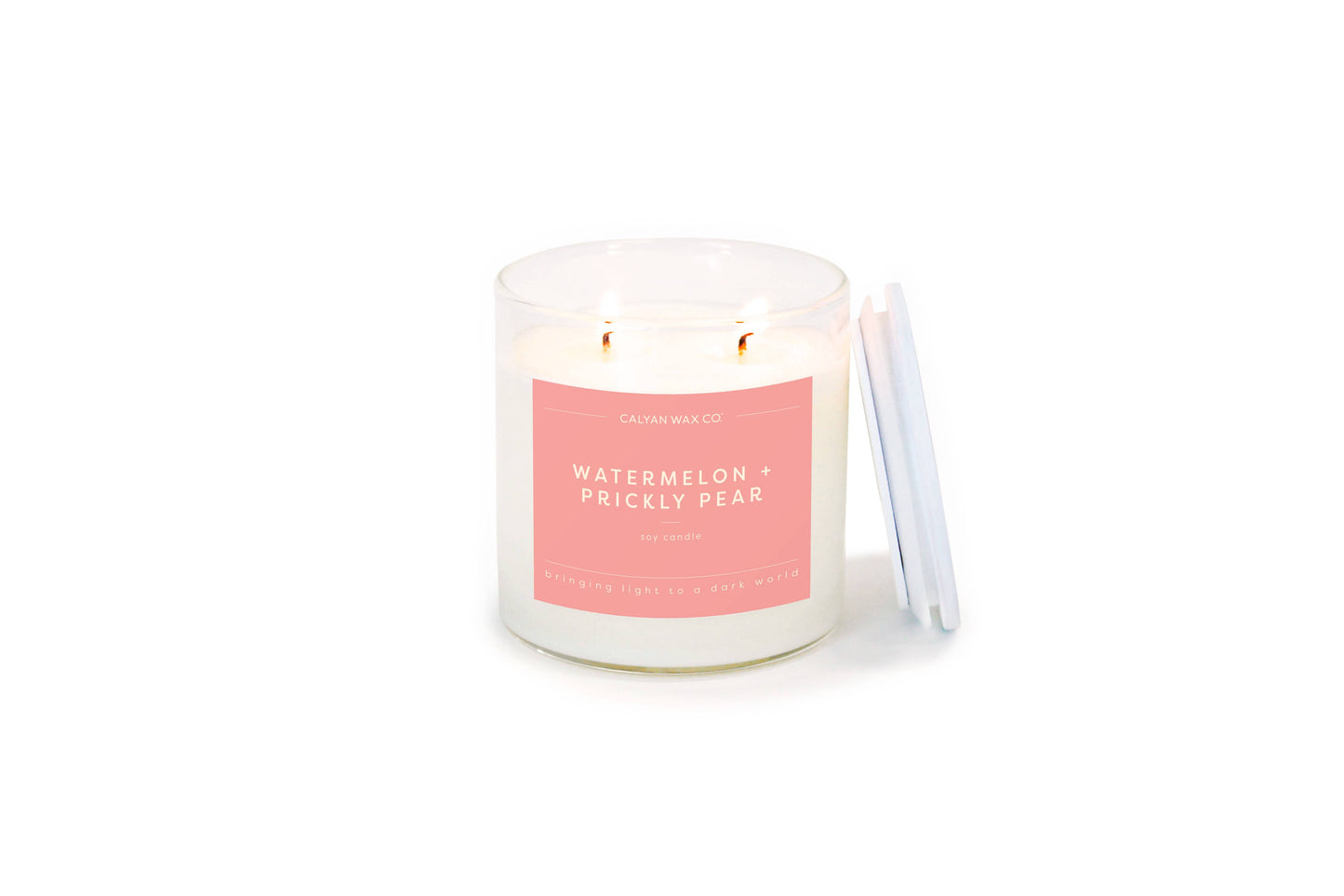 Calyan Wax Co. - Watermelon + Prickly Pear - Clear Glass Tumbler Soy Candle